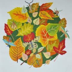 Звонцова Катя, 13 лет. Осенние листья (декоративная композиция)